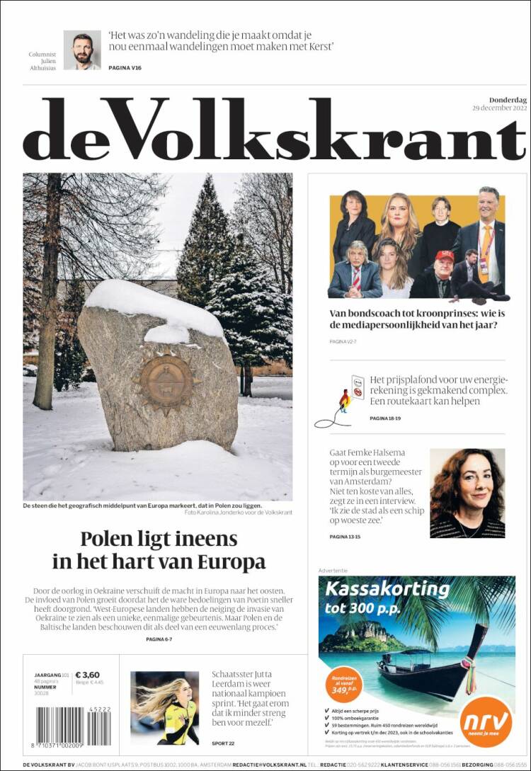 Portada de De Volkskrant (Países Bajos)