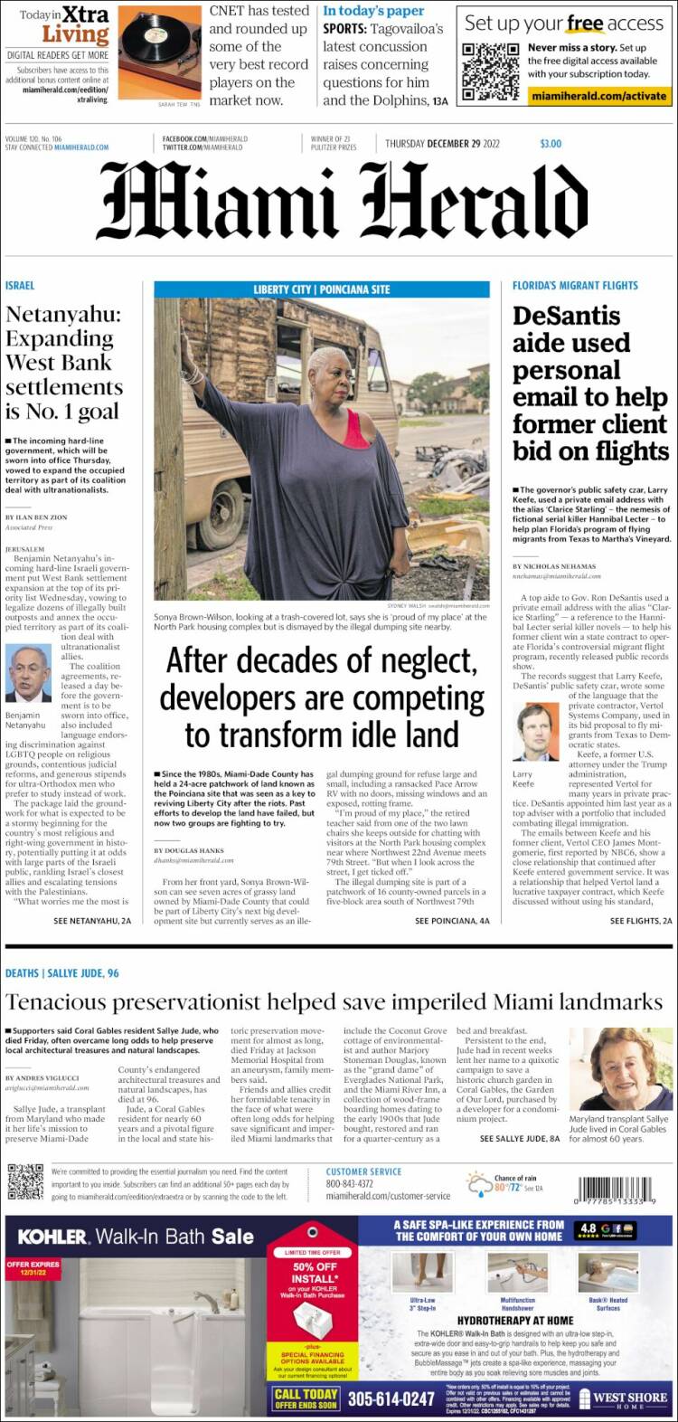 Portada de Miami Herald (USA)