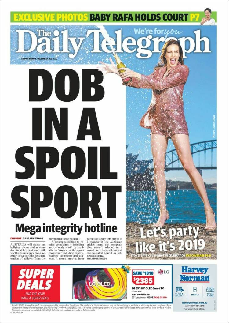 Portada de The Daily Telegraph (Australia)