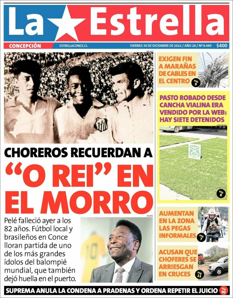 Portada de La Estrella de Concepción (Chile)