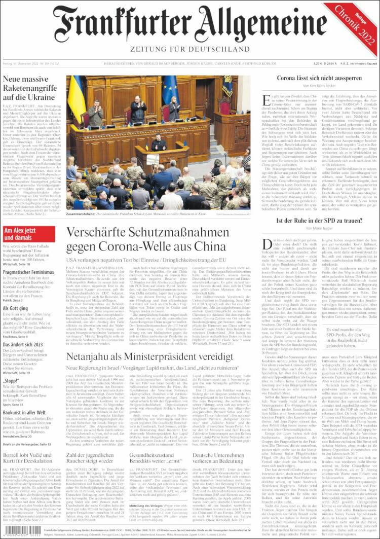 Portada de Frankfurter Allgemeine (Alemania)