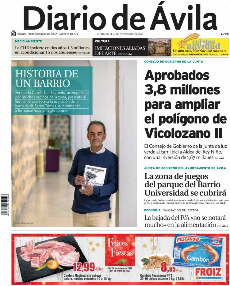 Portada de Diario de Ávila (España)