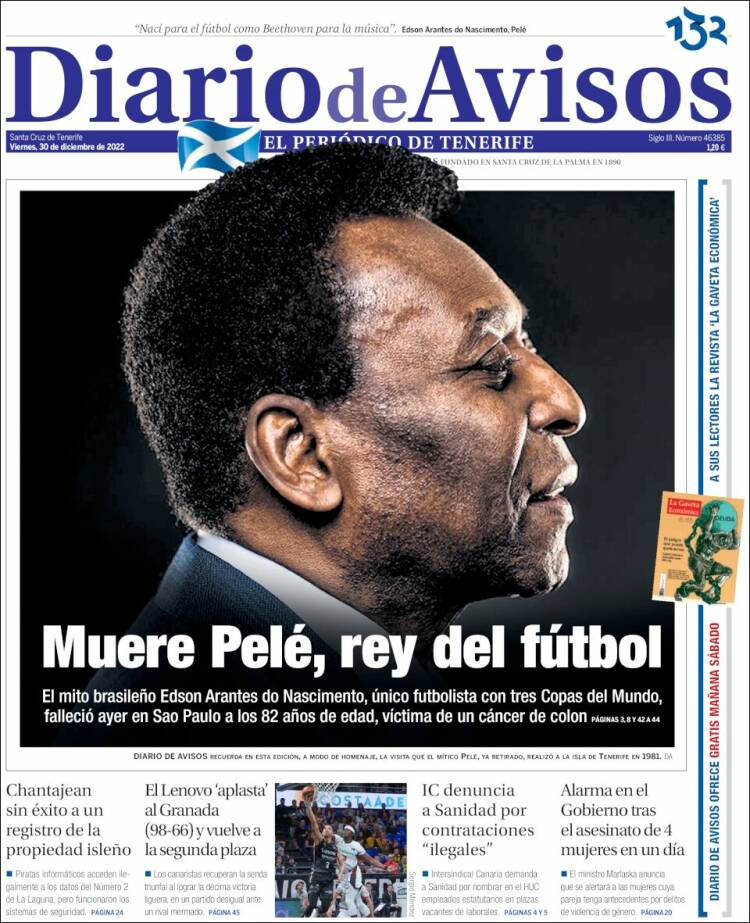 Portada de Diarios de Avisos (España)