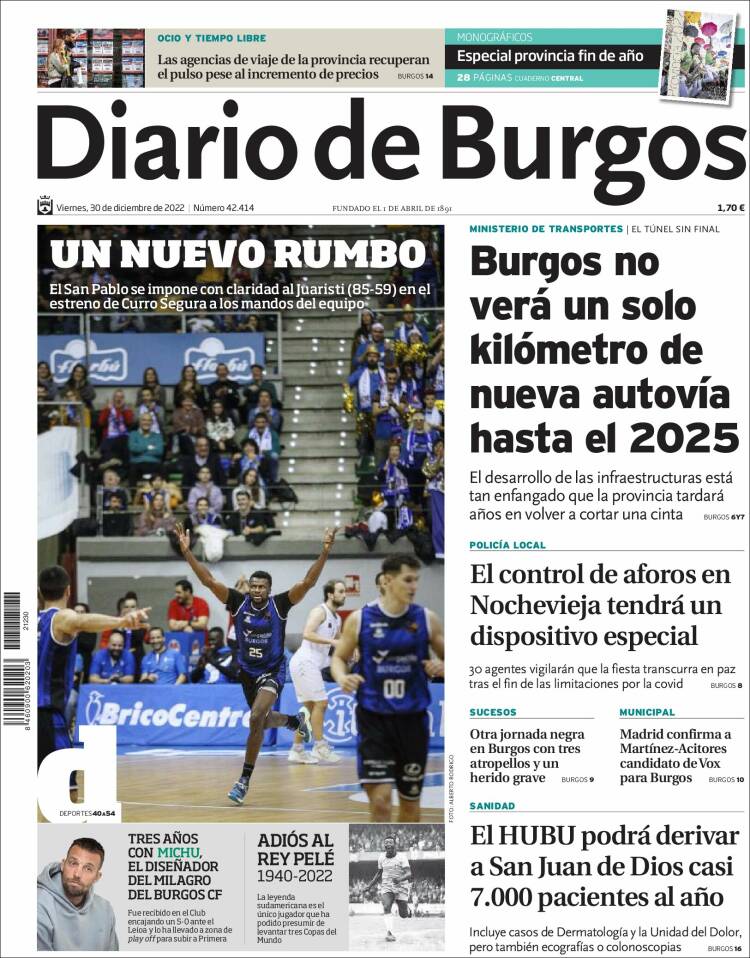 Portada de Diario de Burgos (España)