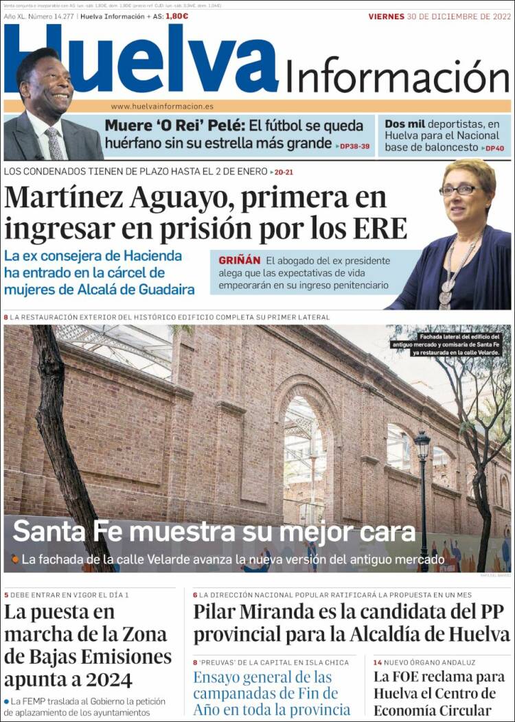 Portada de Huelva Información (España)