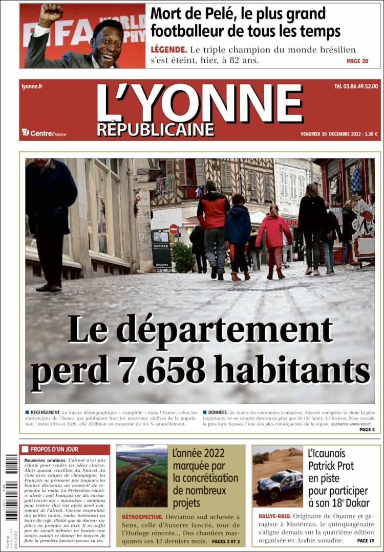 Portada de L'Yonne-Républicaine (Francia)