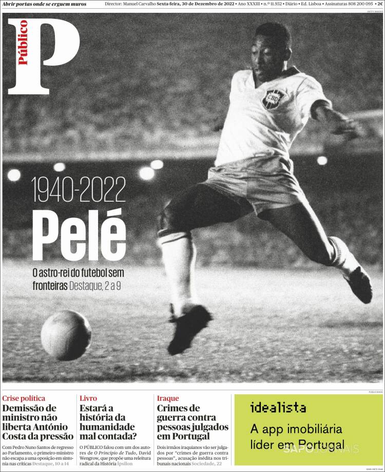 Portada de Público (Portugal)