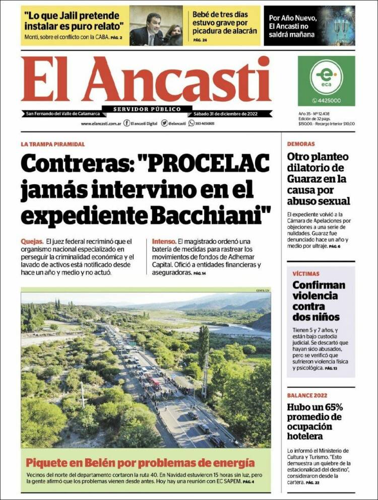 Portada de El Ancasti (Argentina)