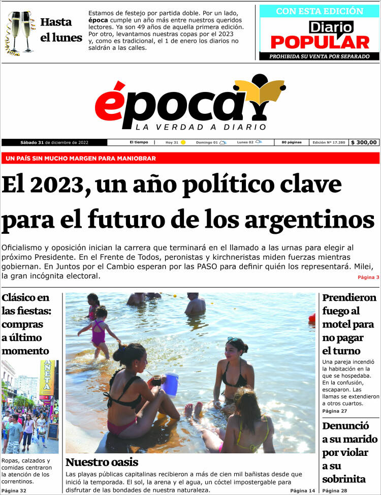 Portada de Diario Época (Argentina)