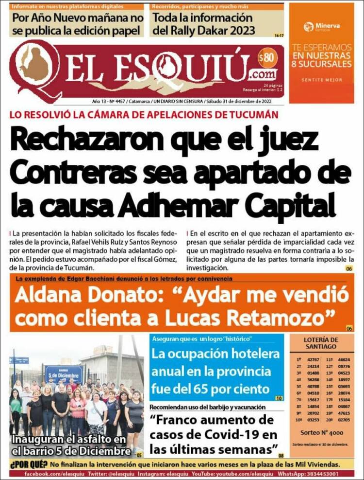 Portada de El Esquiu (Argentina)