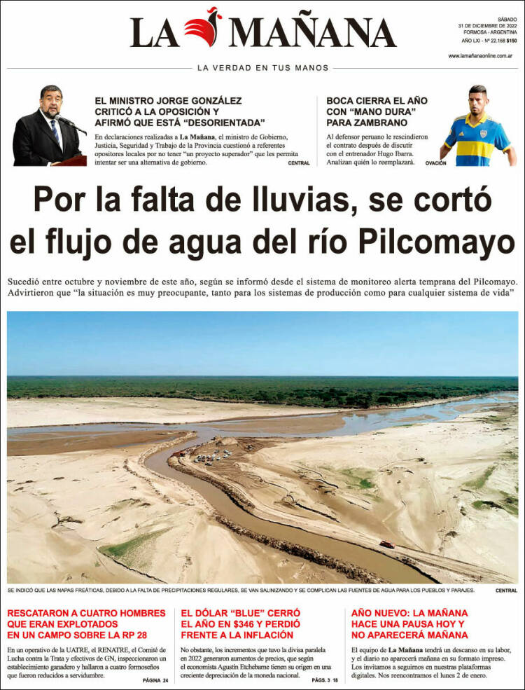 Portada de Diario La Mañana (Argentina)