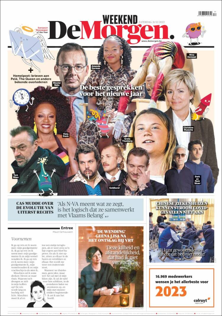 Portada de De Morgen (B&eacute;lgica)