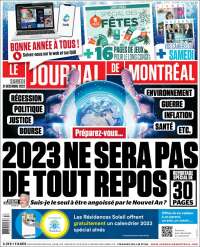 Portada de Le Journal de Montréal (Canada)