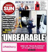 Portada de The Toronto Sun (Canadá)