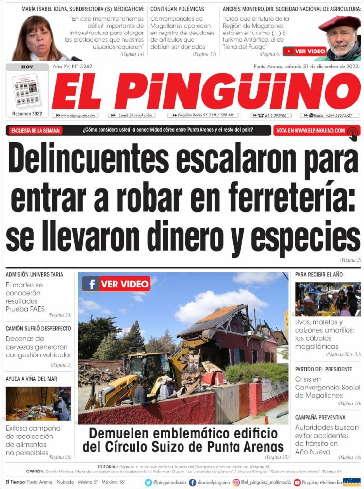 Portada de El Pingüino (Chili)