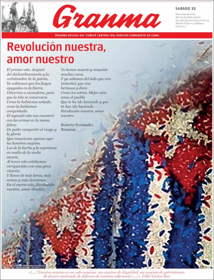 Portada de Granma (Cuba)