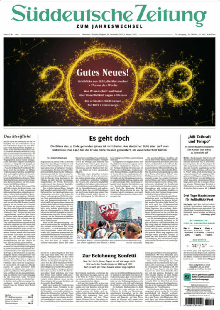 Portada de Sueddeutsche (Alemania)