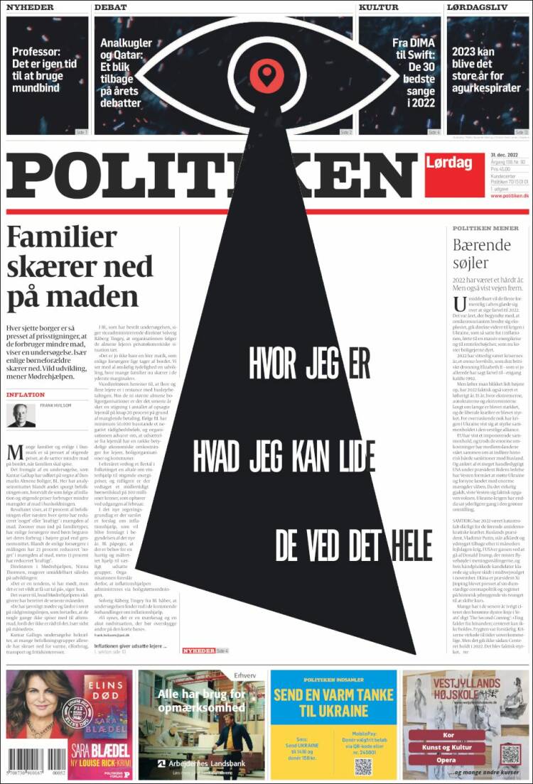 Portada de Politiken (Dinamarca)