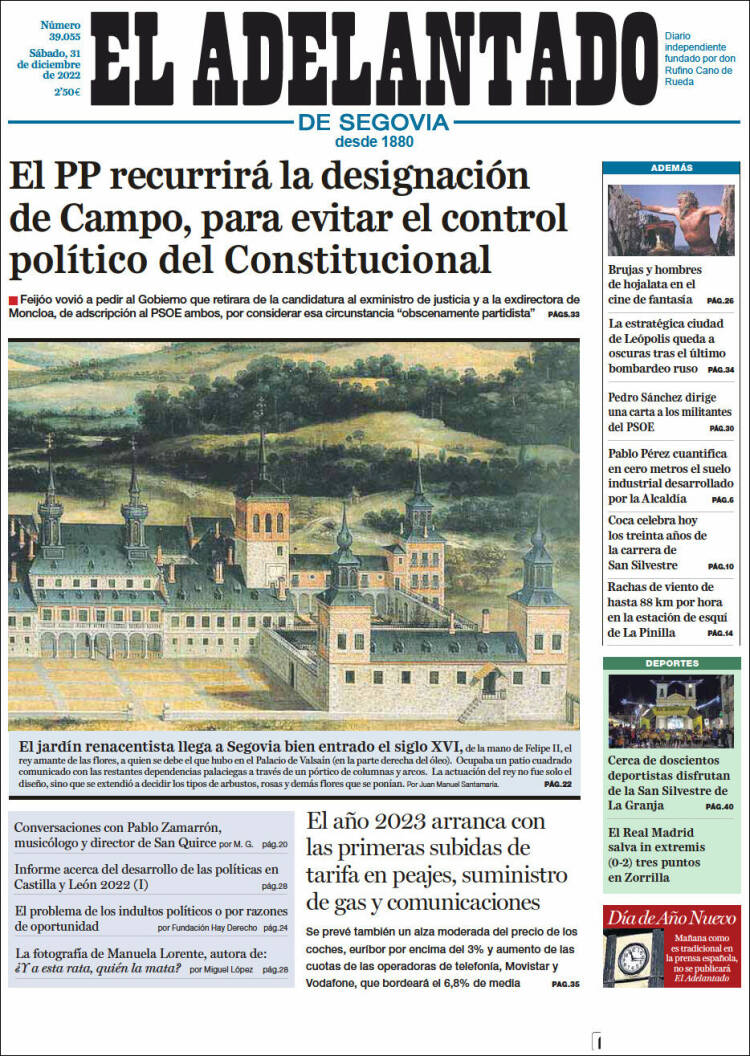 Portada de El Adelantado de Segovia (Spain)