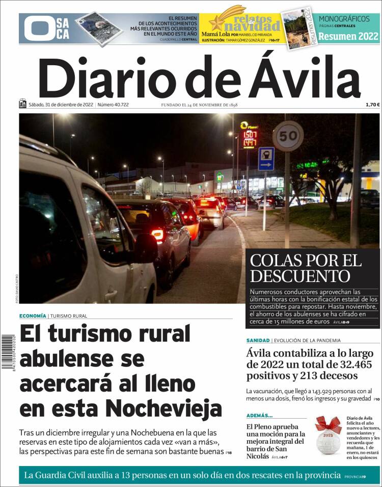 Portada de Diario de Ávila (Spain)