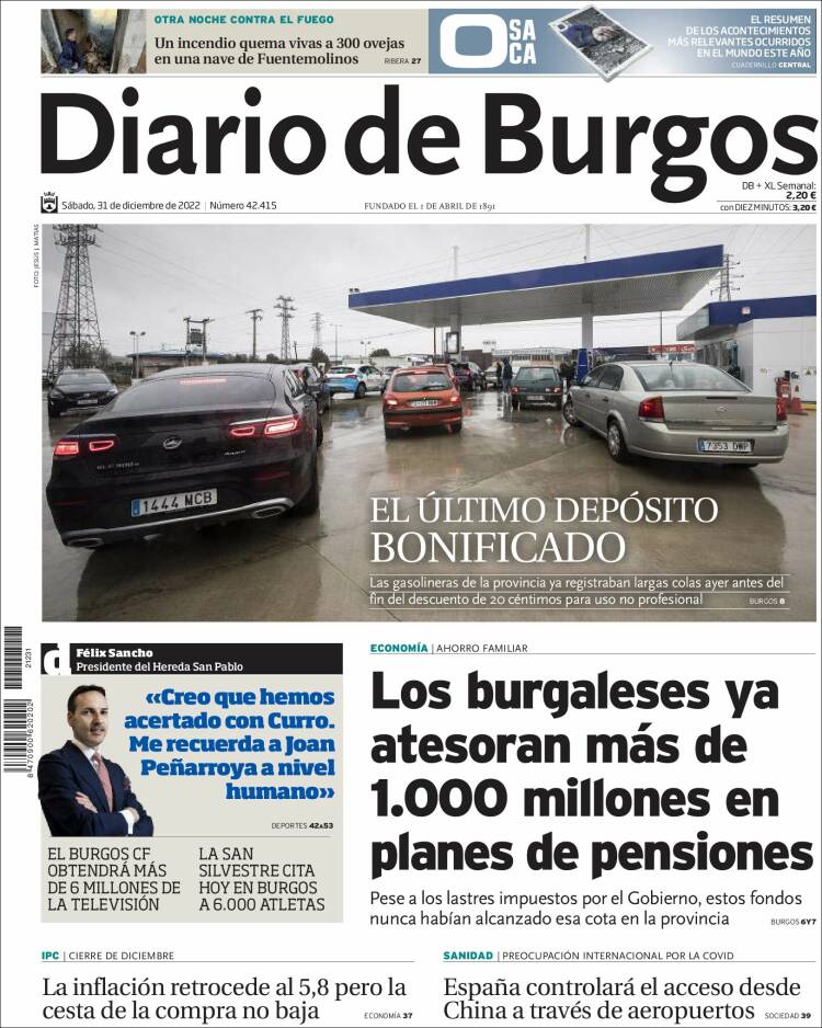 Portada de Diario de Burgos (Spain)