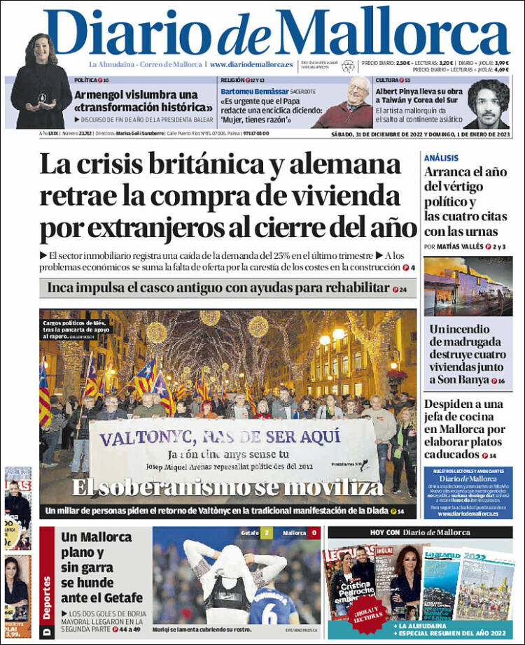 Portada de Diario de Mallorca (Spain)