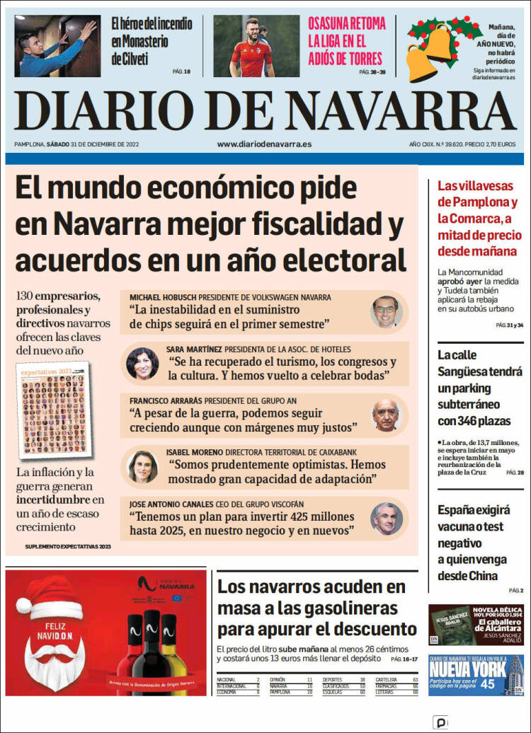 Portada de Diario de Navarra (Spain)