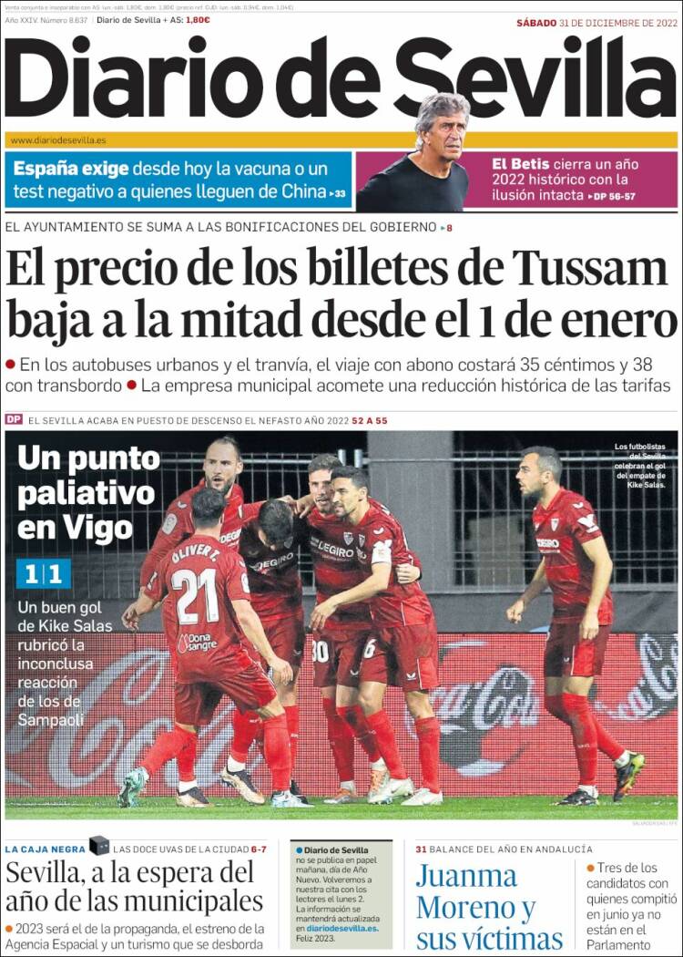 Portada de Diario de Sevilla (Spain)