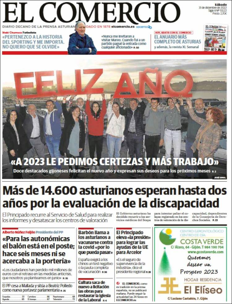 Portada de El Comercio - Gijón (Spain)