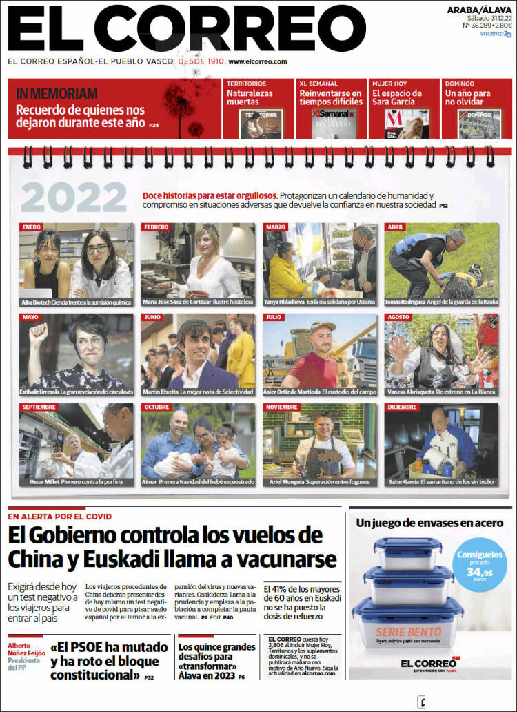 Portada de El Correo - Álava (Spain)