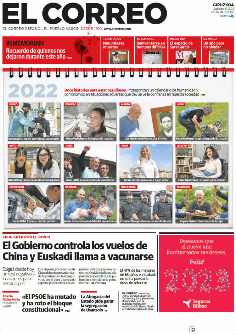 Portada de El Correo - Guipuzcoa (Spain)