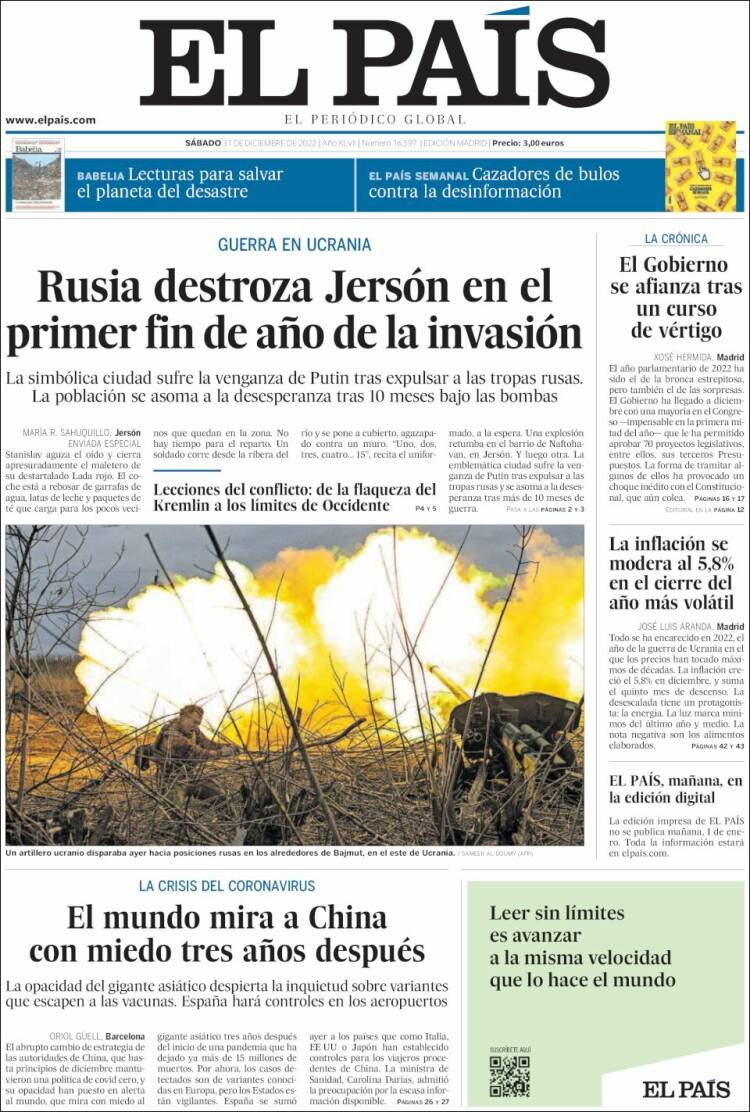 Portada de El País (Spain)