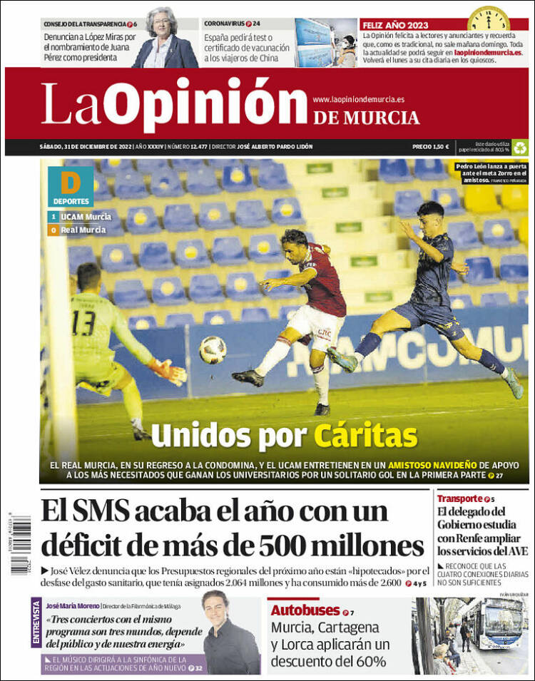 Portada de La Opinión de Murcia (Spain)