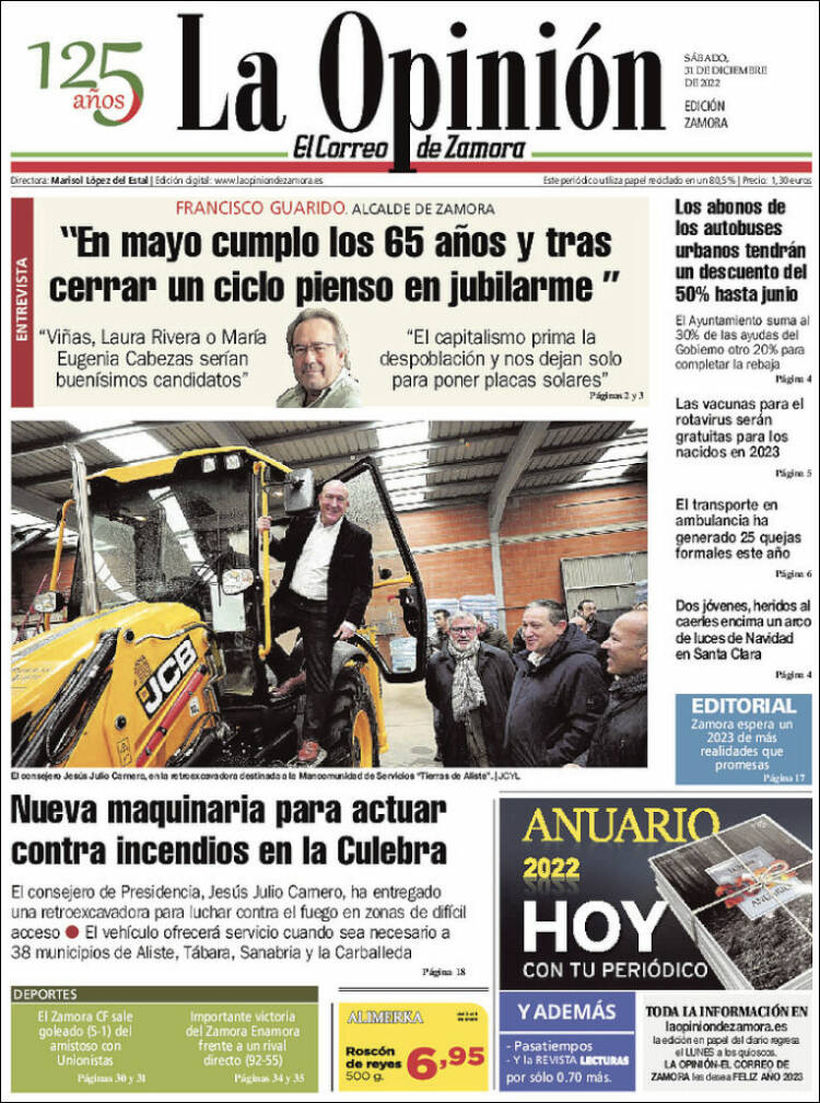 Portada de La Opinión - El Correo de Zamora (Spain)