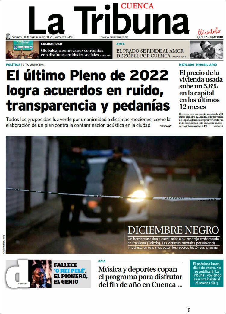 Portada de La Tribuna de Cuenca (Spain)