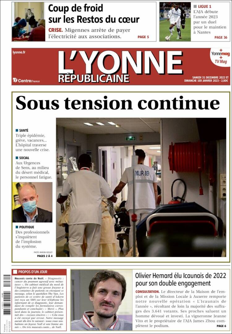 Portada de L'Yonne-Républicaine (Francia)