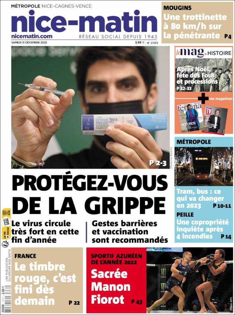 Portada de Nice-Matin (Francia)