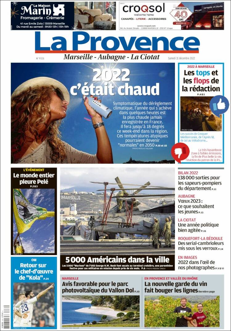 Portada de La Provence (Francia)