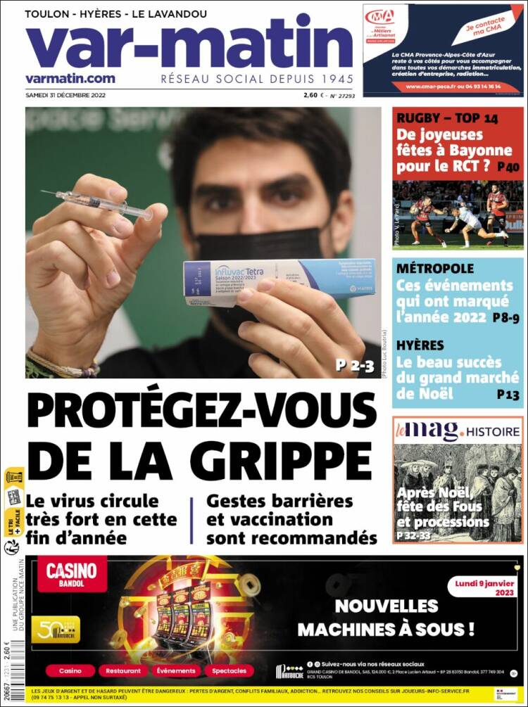 Portada de Var-Matin (Francia)