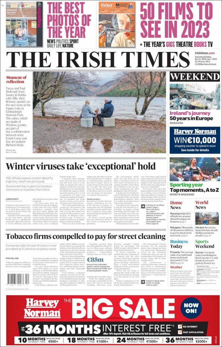 Portada de Irish Times (Irlande)