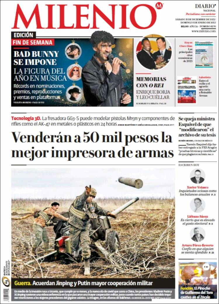 Portada de Milenio (M&eacute;xico)