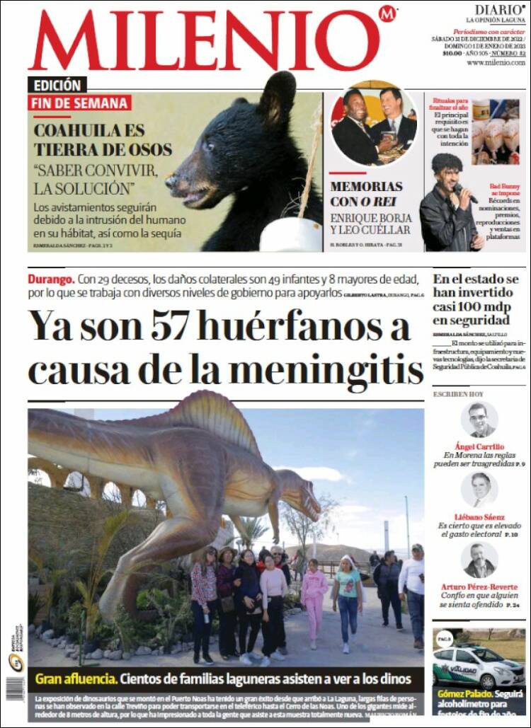 Portada de Milenio - Laguna (M&eacute;xico)