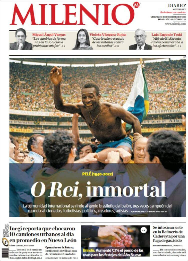 Portada de Milenio de Monterrey (M&eacute;xico)