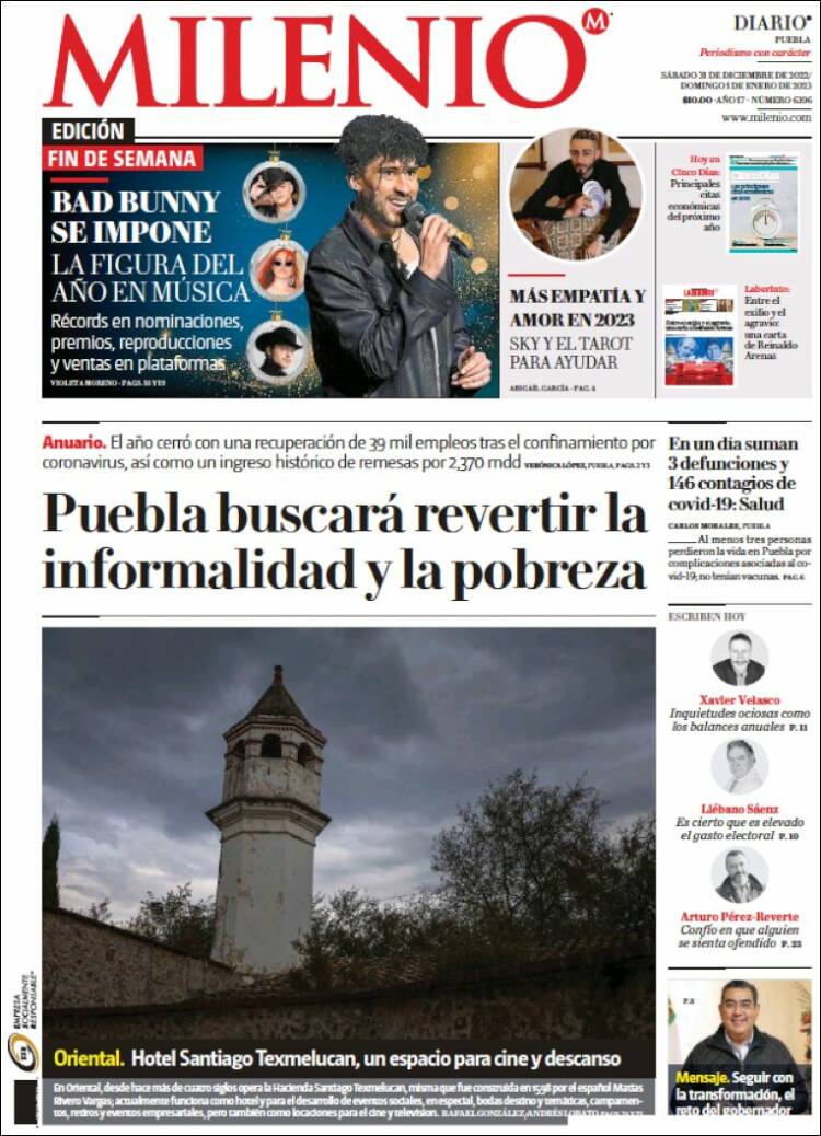 Portada de Milenio de Puebla (M&eacute;xico)