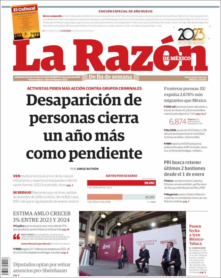Portada de La Razón (M&eacute;xico)