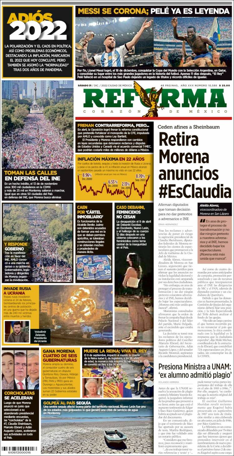 Portada de Reforma (M&eacute;xico)