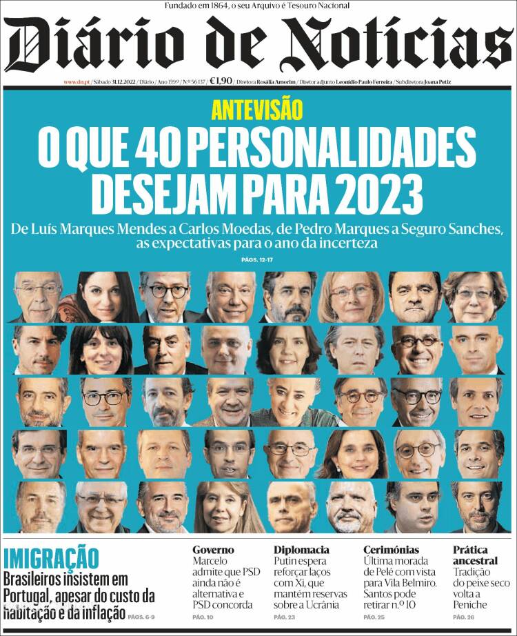 Portada de Diário de Noticias (Portugal)