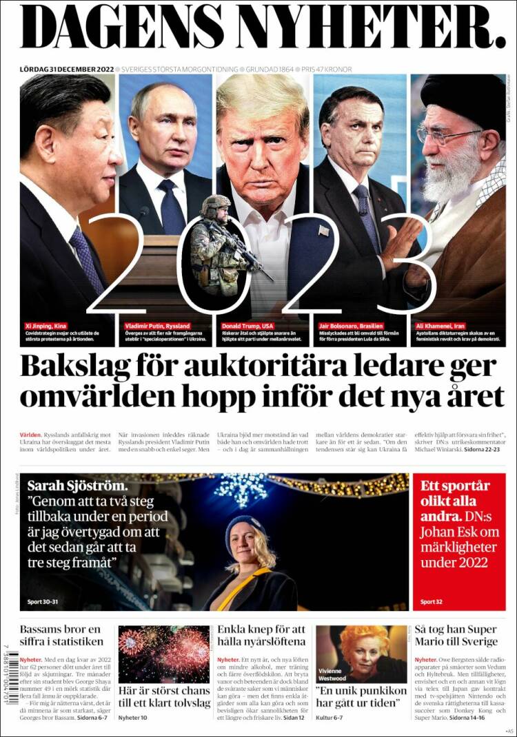 Portada de Dagens Nyheter (Suecia)