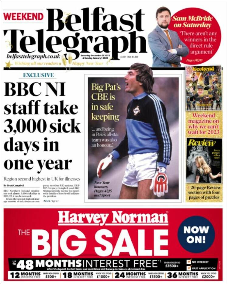 Portada de Belfast Telegraph (United Kingdom)