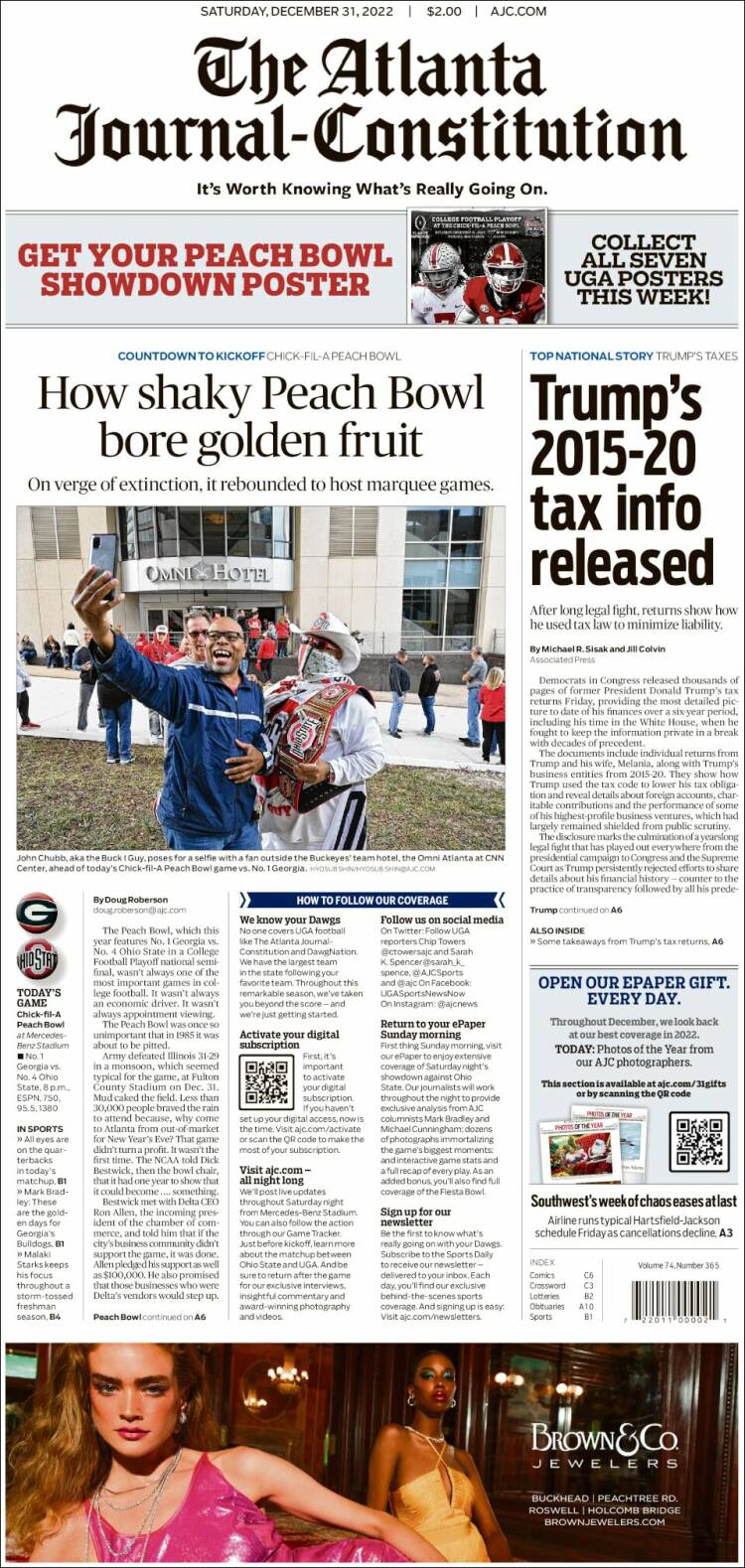 Portada de The Atlanta Journal-Constitution (USA)